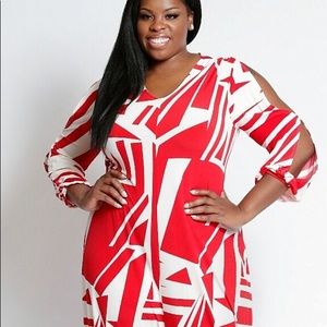 Red and white jumpsuit